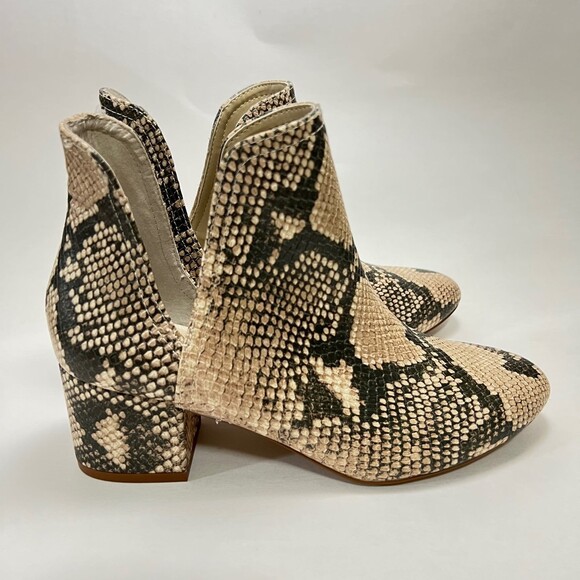 Steven Madden Rockir Snake Skin Ankle Boots Size 8 - Picture 2 of 7